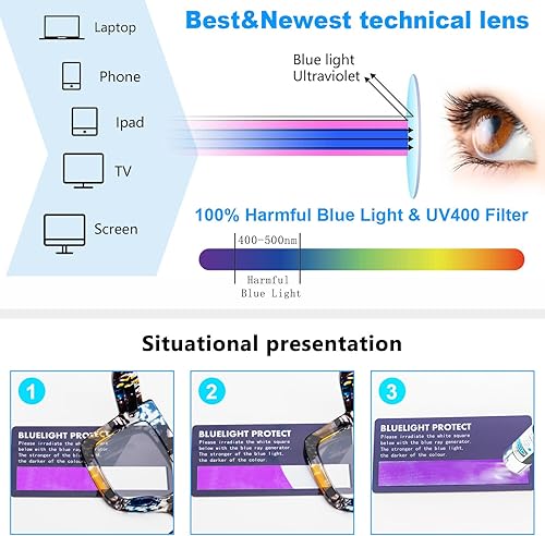 Miniatura 6 de REAVEE Paquete de 3 lentes de lectura de gran tamaño para mujer, marco grande extra ancho, bloqueo de luz azul, elegantes lectores cuadrados gruesos