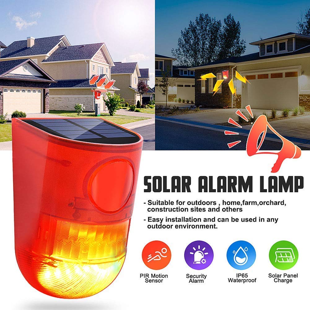 Solarna lampa odstraszająca drapieżnik, zewnętrzny odstraszacz zwierząt LED, wodoodporny odstraszacz lisa i kojota, na podwórko, do ogrodu, kurnika, nocnej dzikiej przyrody, 2 szt