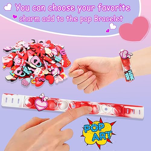 Miniatura 4 de Paquete de 80 unidades de 16 regalos para el día de San Valentín para niños pulseras de San Valentín juguetes de fiesta para niños regalos de