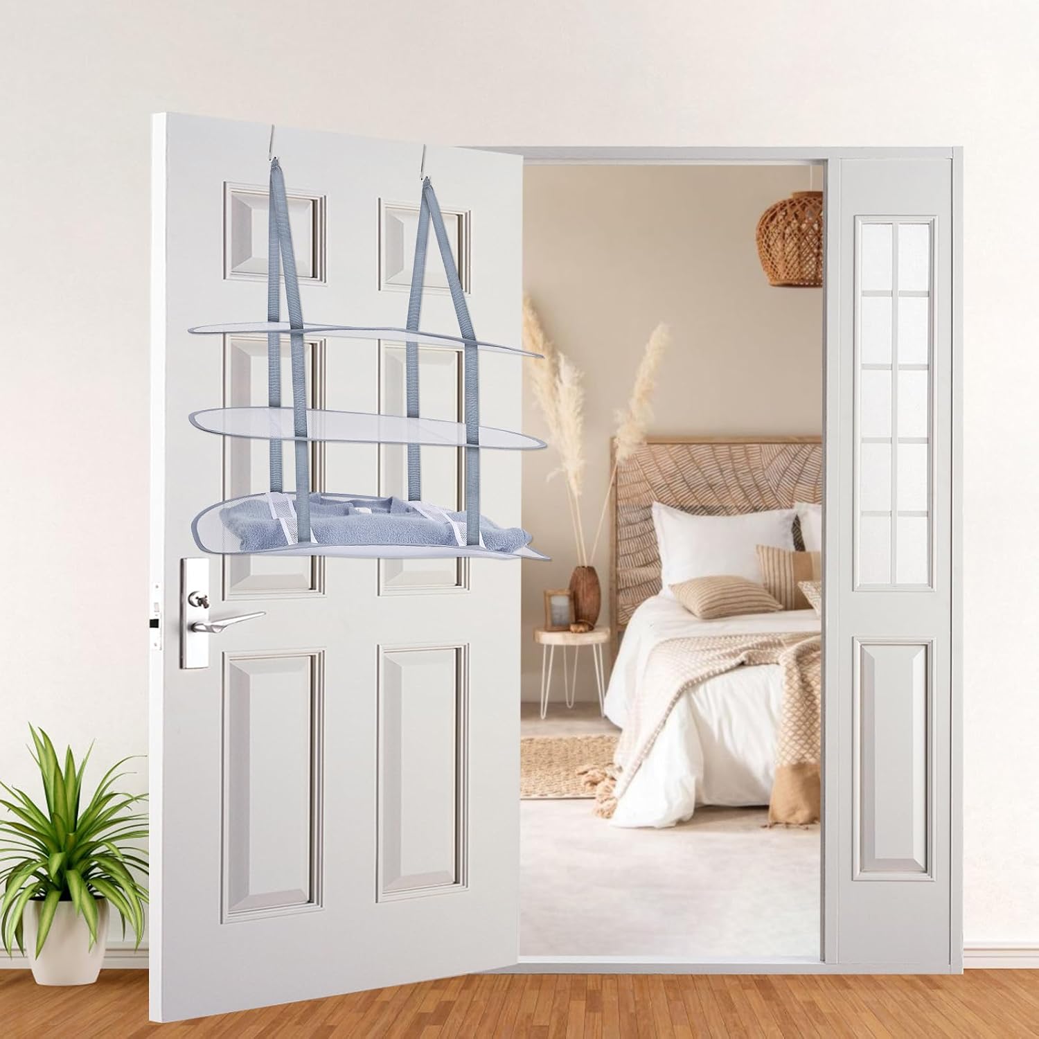 2 Pcs Sweater Drying Rack Over The Door, 3 Tier Foldable Clothes Dry Hanger