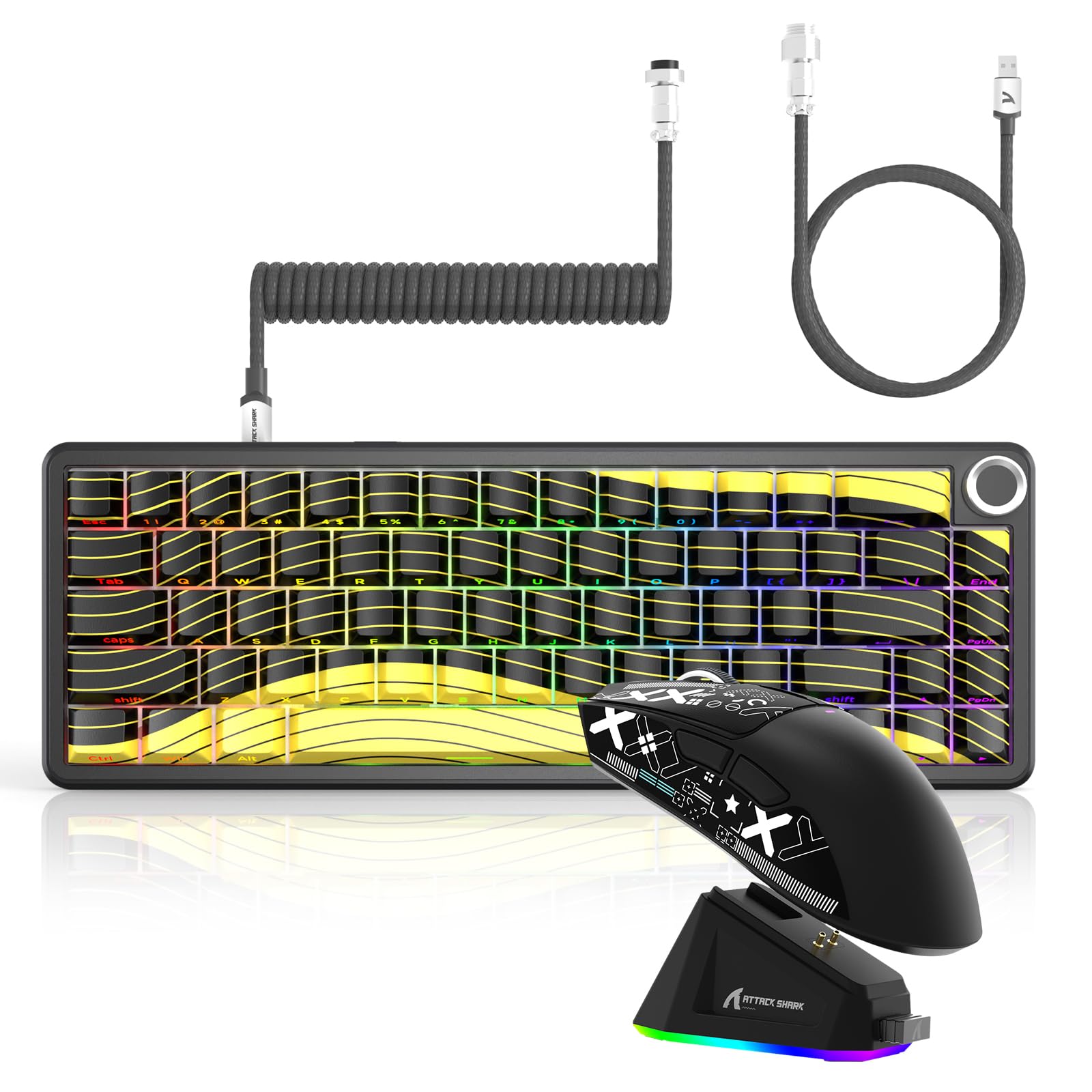 Amazon.co.jp: ATTACK SHARK X65PRO HE磁軸ゲーミングキーボード＆X11