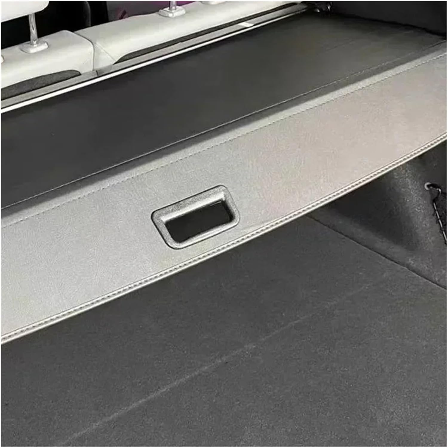 Car Trunk Bracket Compatible With VW Tiguan L 2016~2023 Rear Trunk Cargo Cover Retractable Curtain Partition Privacy Auto Parts(Leather)