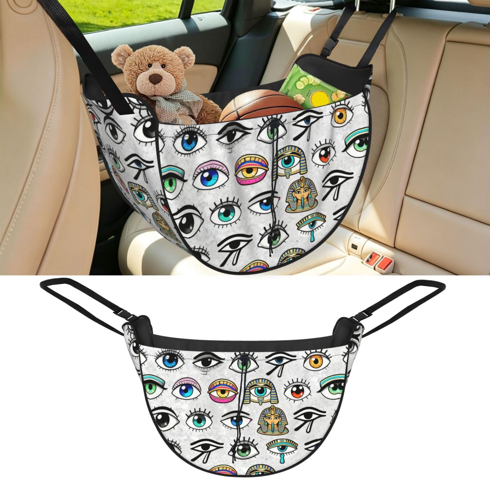Cntdbu Black Eye Forest Car Seat Organizer-Backseat Storage Bag For Travel