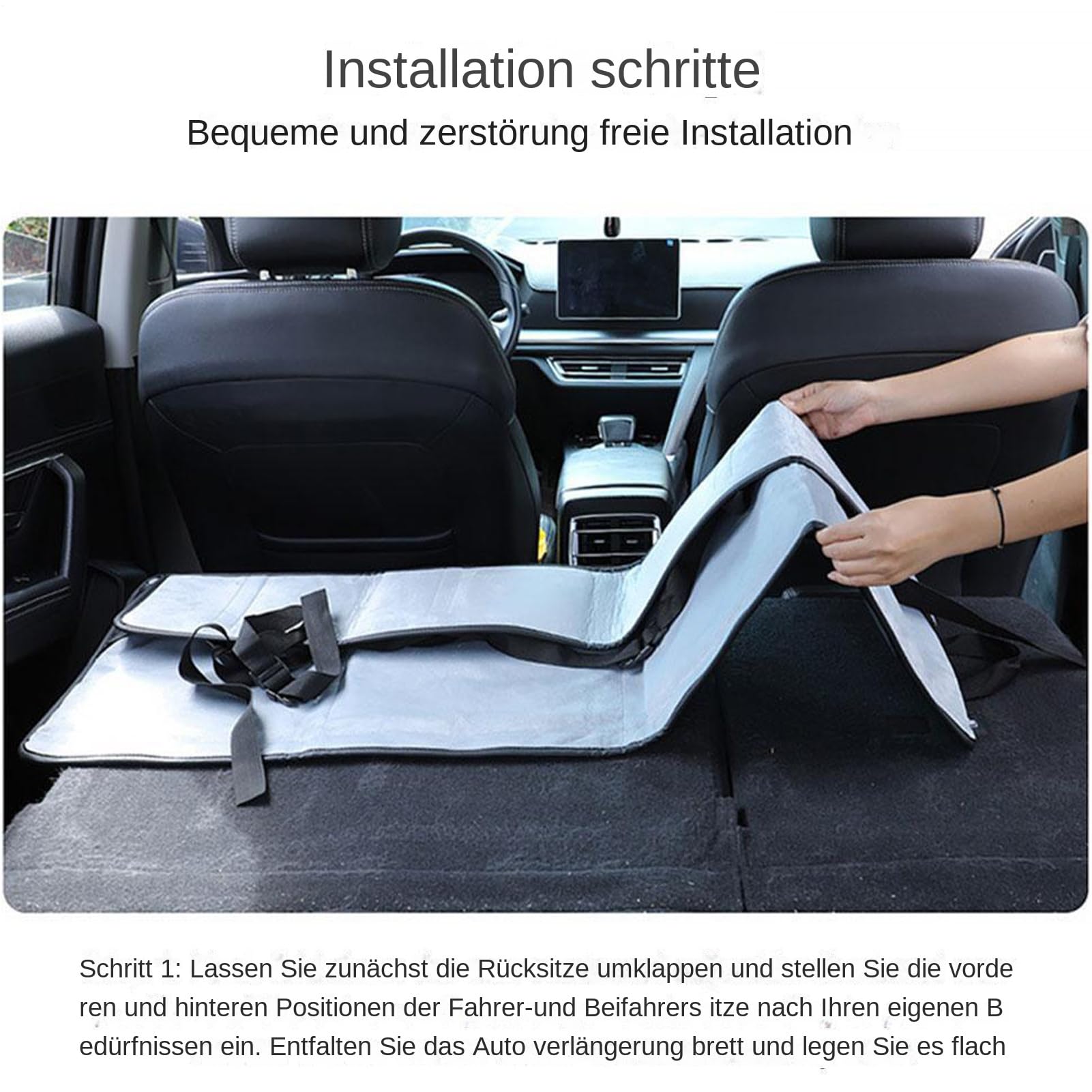Non-Inflatable Car Bed Mattress - Car Rear Seat Mattress Extension Plate | Outdoor Car Boot Bed Mattress, Portable Back Seat Trunk Extender, Foldable Car Back Seat Folding Bed for Car, SUVs