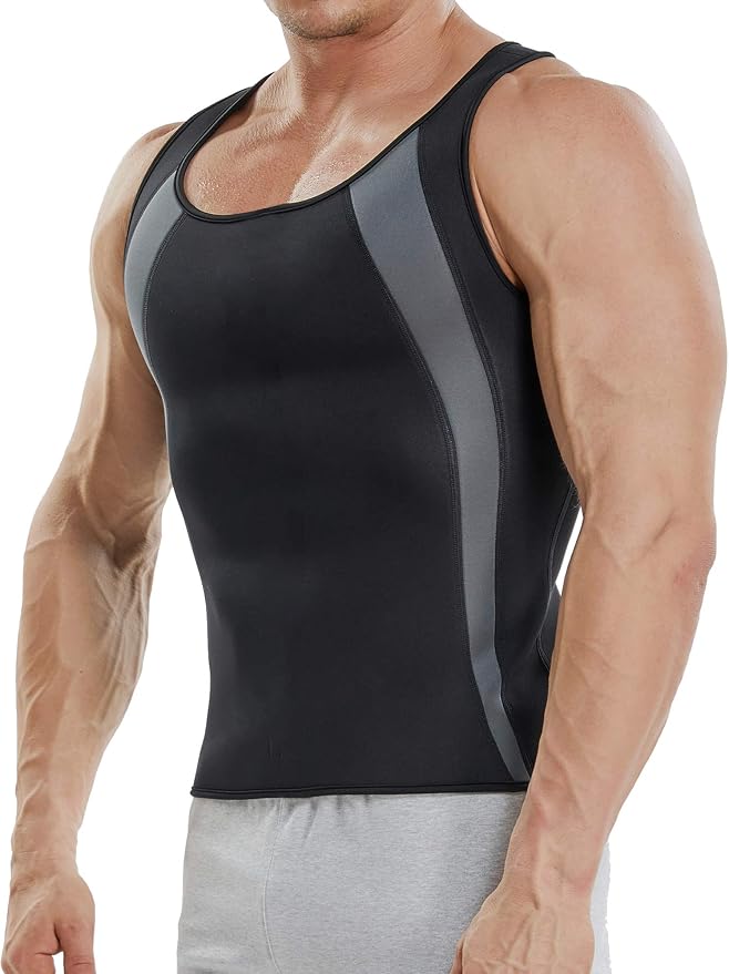 Amazon Com Cross1946 Men Shaper Vest Sweat Hot Workout Neoprene Sauna Tank Top Zipper Waist Trainer Shaper Vest Weight Loss Gym Body Shaper Compression Shirt Home Kitchen