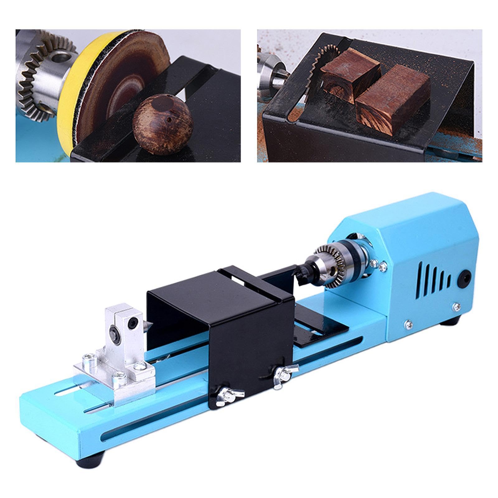 Mini Torno para Madera, Ideal para Tallar, Hacer Y Fresar Metales. Versátil Y Apto para Principiantes. Taller de Manualidades. Dimensiones: 34