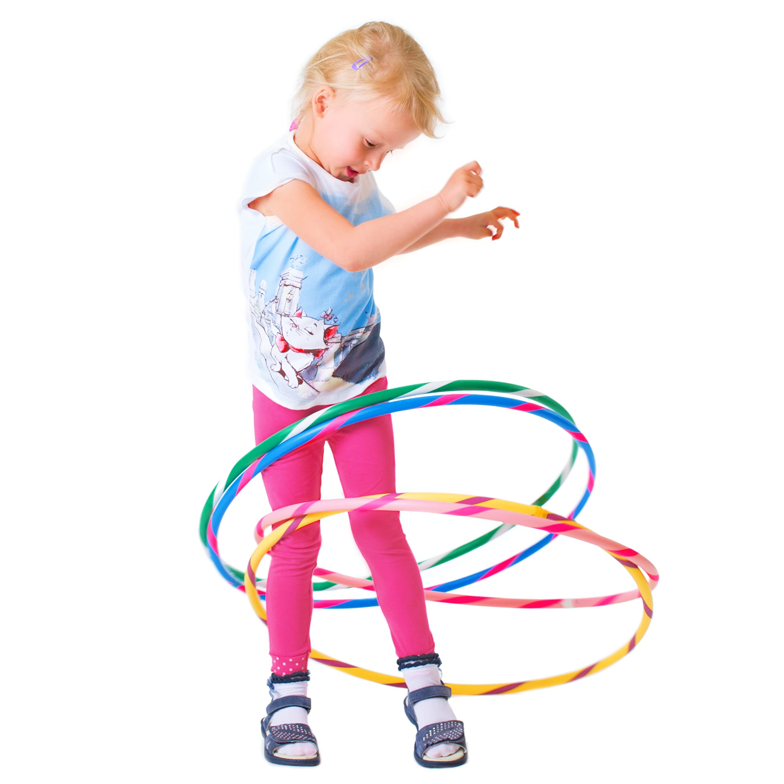 HOOPOMANIA Bunter Kinder Hula Hoop [Ø80cm - orange-blau] Kinder Hula Hoop Reifen ab 8 Jahre