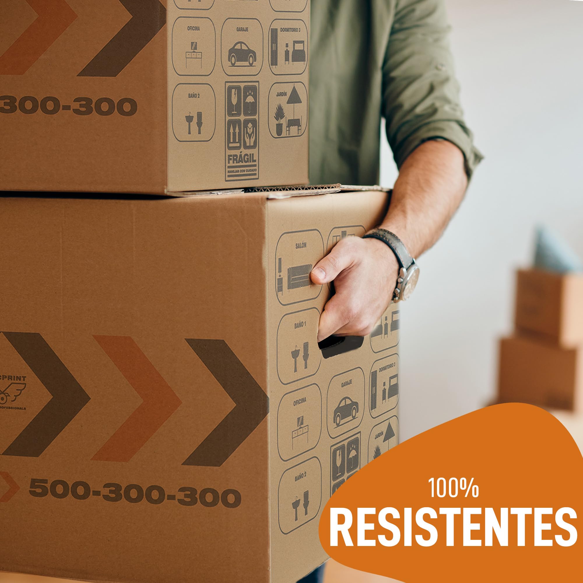 Pack 10 Cajas Mudanza + Rollo Burbujas - Cajas Carton (50X30X30) Reforzadas y Resistentes - Cajas con Certificación FSC - Cajas de Carton Mudanza 100% Reutilizables