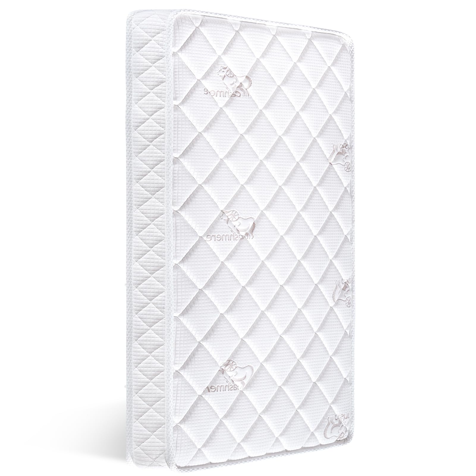 Ours à bulles Hochwertige Schwamm-Matratze 70x140, 100% Strickware, Hochwertige Wolle - Hypoallergen, 13 cm Robuste Und Weiche Kindermatratze, Ungiftige Babymatratze Nach Öko-Tex Standard 100