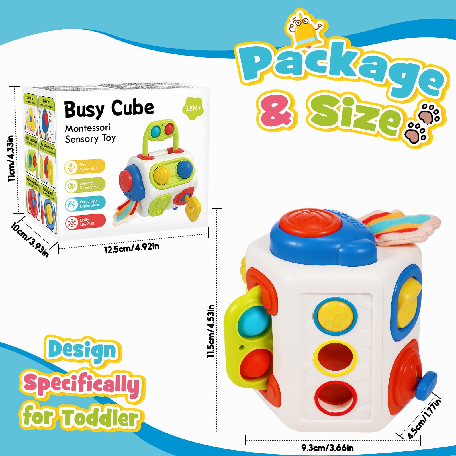 Cubo Actividades Bebé 9 En 1 – Juguete Montessori 1 Año – Educativo, Sensorial – Para 6 Meses A 3 Años Centro Actividades 9 En 1
