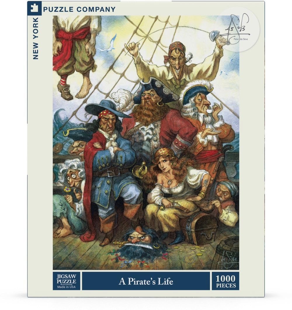 New York Puzzle Company - Peter de Sève La vie d'un pirate - Puzzle de 1000 pièces pour adultes par Peter de Sève