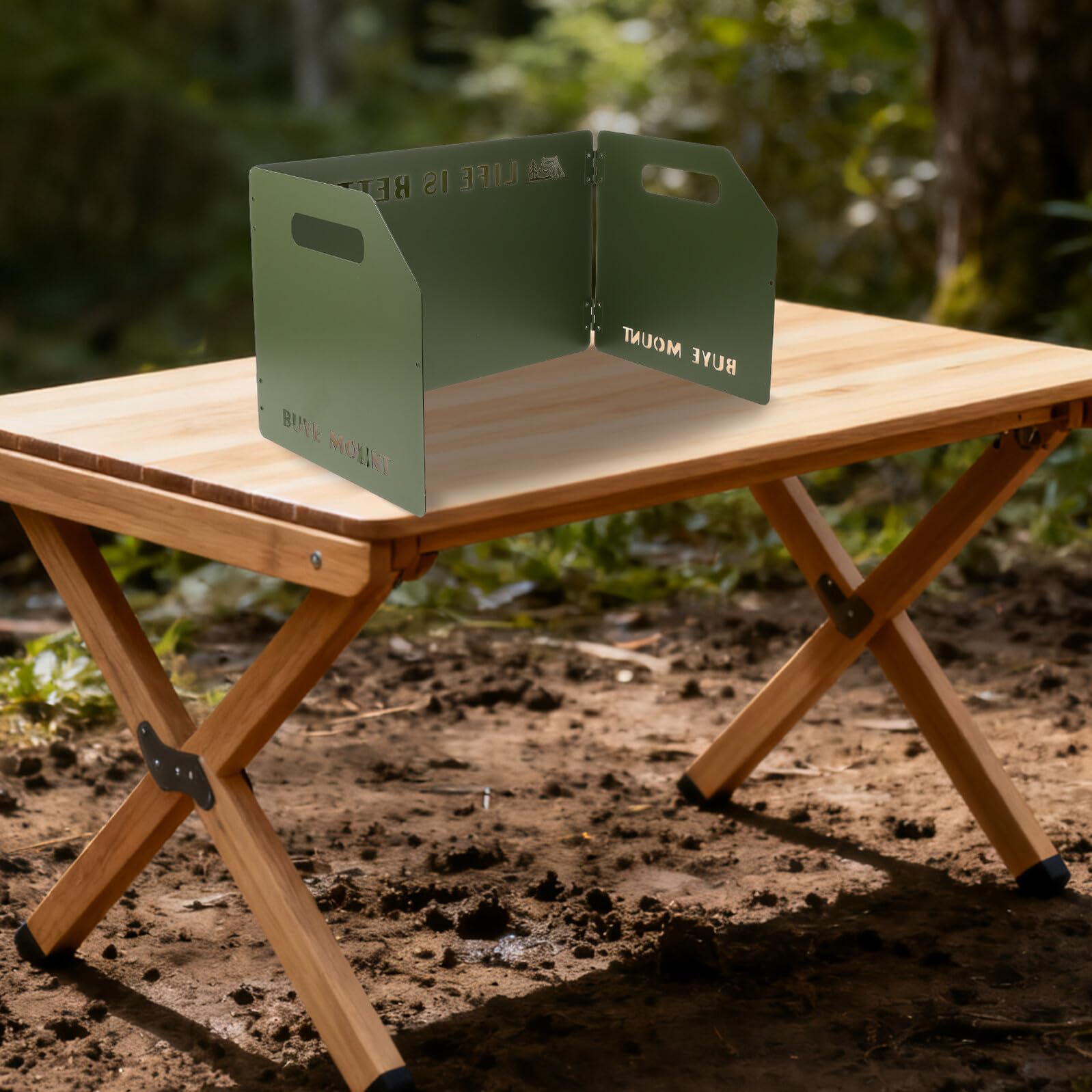 Paravento per Fornelli da Campeggio Pieghevole in Ferro 3 Pannelli con Borsa, Protezione Antivento per Stufa Esterna, Accessorio per Barbecue, Picnic, Escursionismo e Zaino