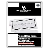 Vista 5 de Tarjetas de lugar imprimibles de doble línea, color negro (a elegir color), juego de 60 (10 hojas), impresoras láser y de inyección de tinta, bodas