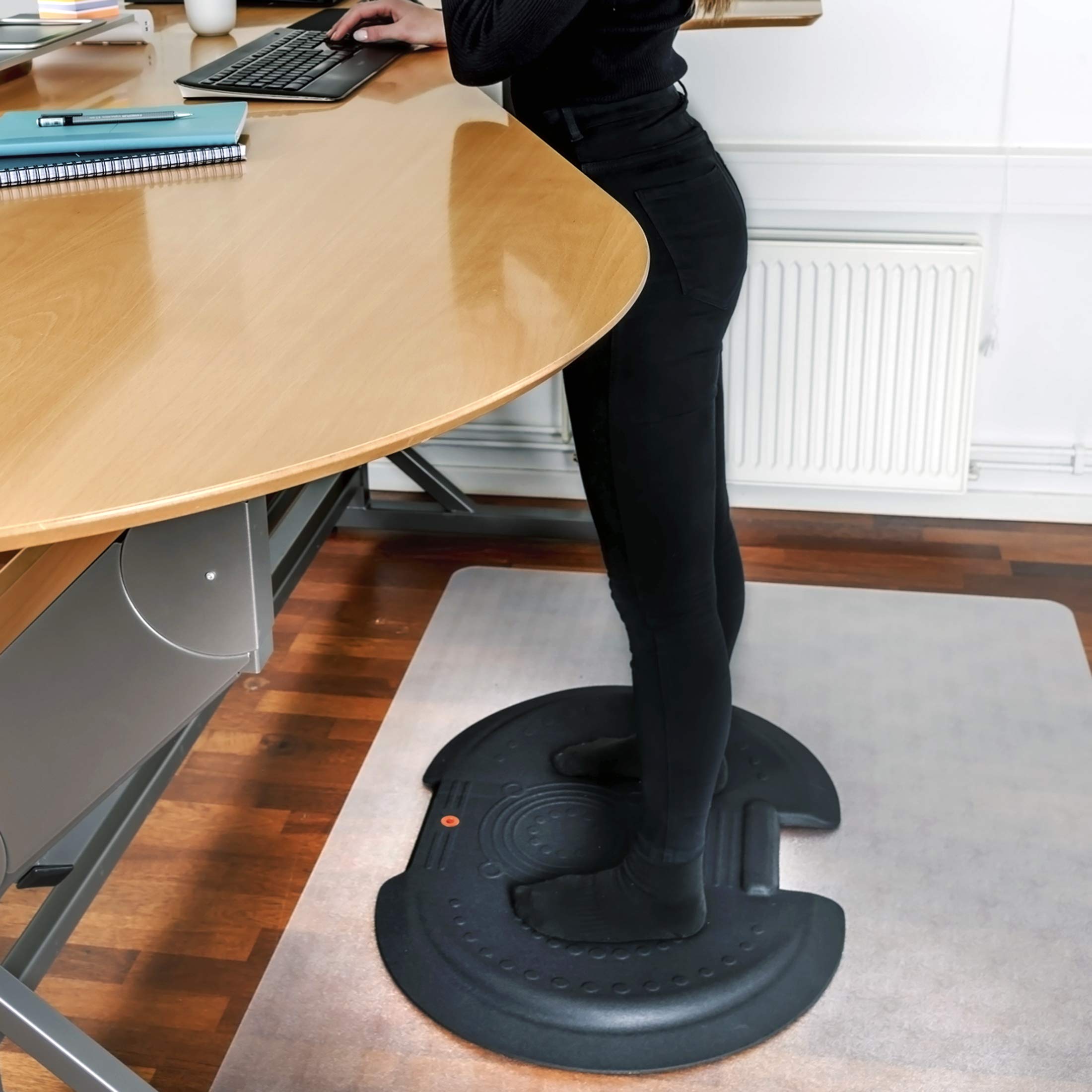 Floortex AFS-TEX 5000X Black Active Anti-Fatigue Mat-66 x 90cm, Polyurethane with fine polyester cover, 90cm x 66cm