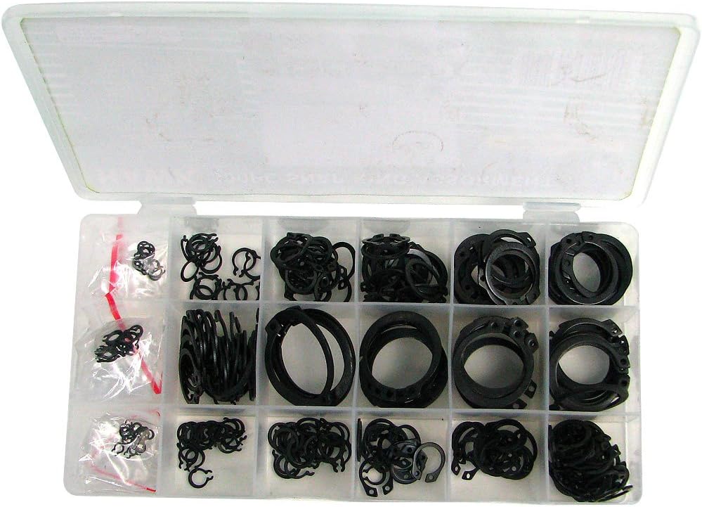 Stalwart 751225 Hawk Snap Ring Shop Assortment, 300 Rings