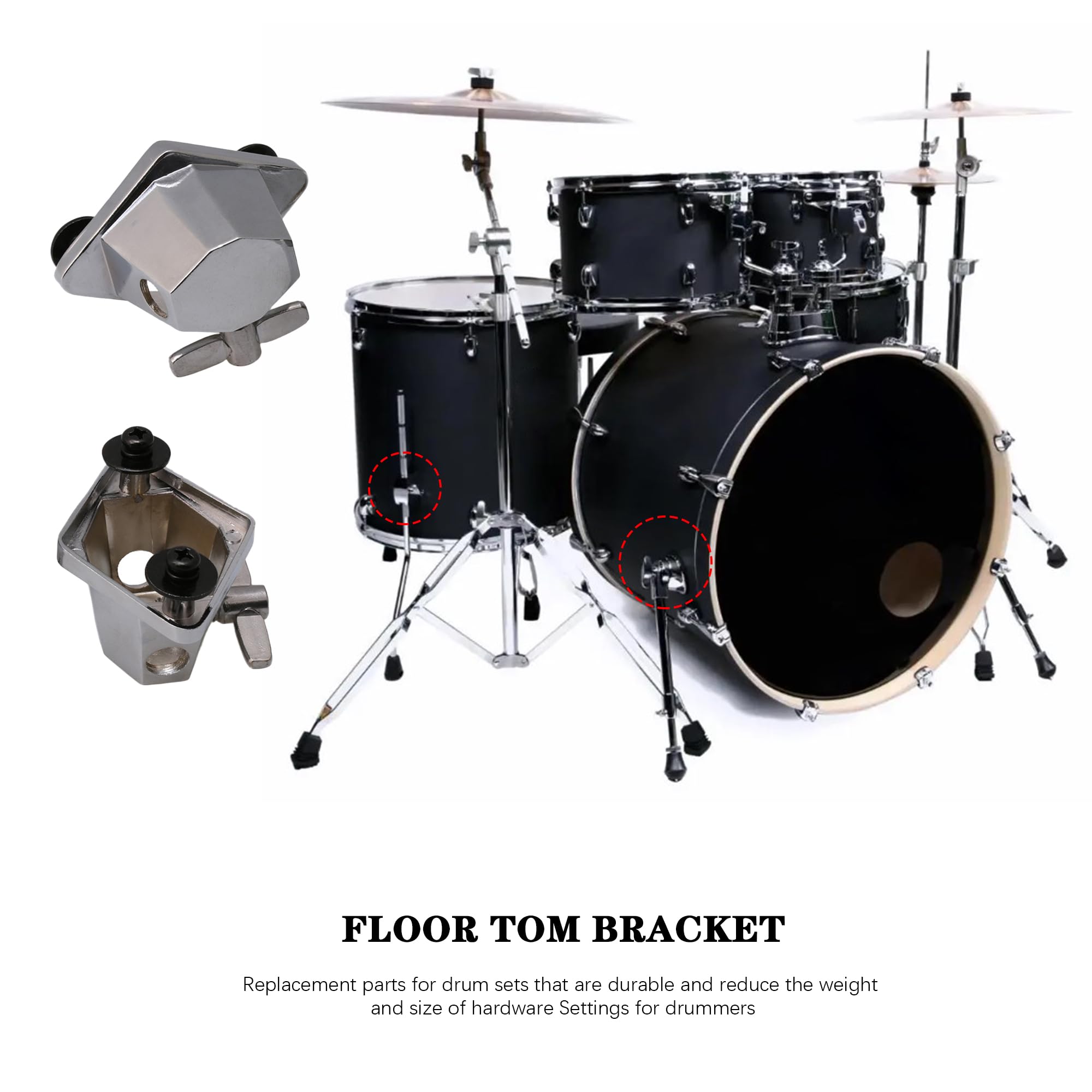 Staffa Supporto Cromata Per Fusto Batteria – 1 Pezzo Rotondo Per Tom E Floor Tom