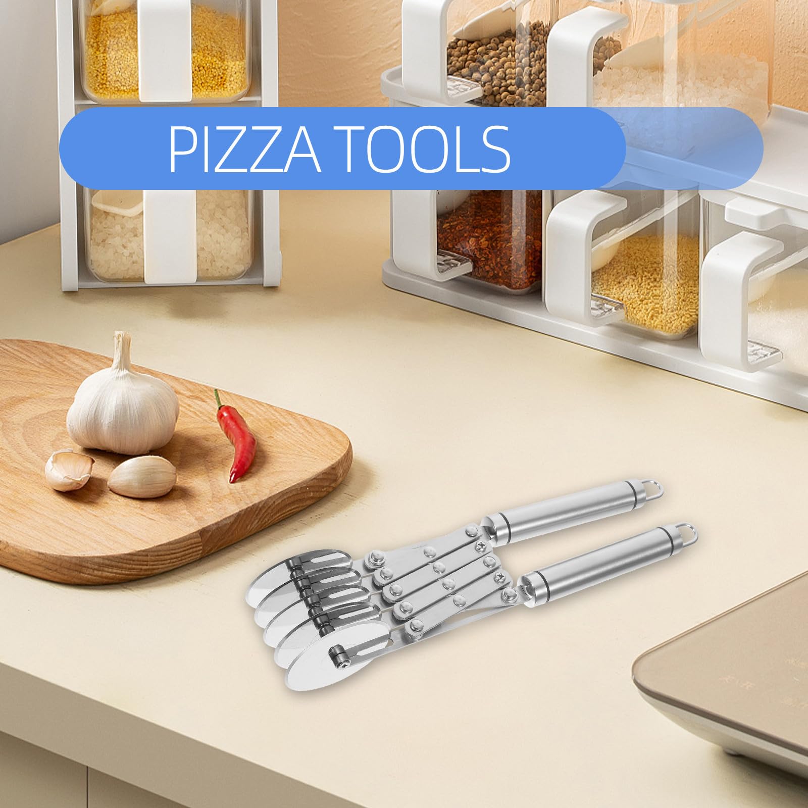 Cortador de Pizza Rueda de Acero Inoxidable Plata para Masa y Galletas