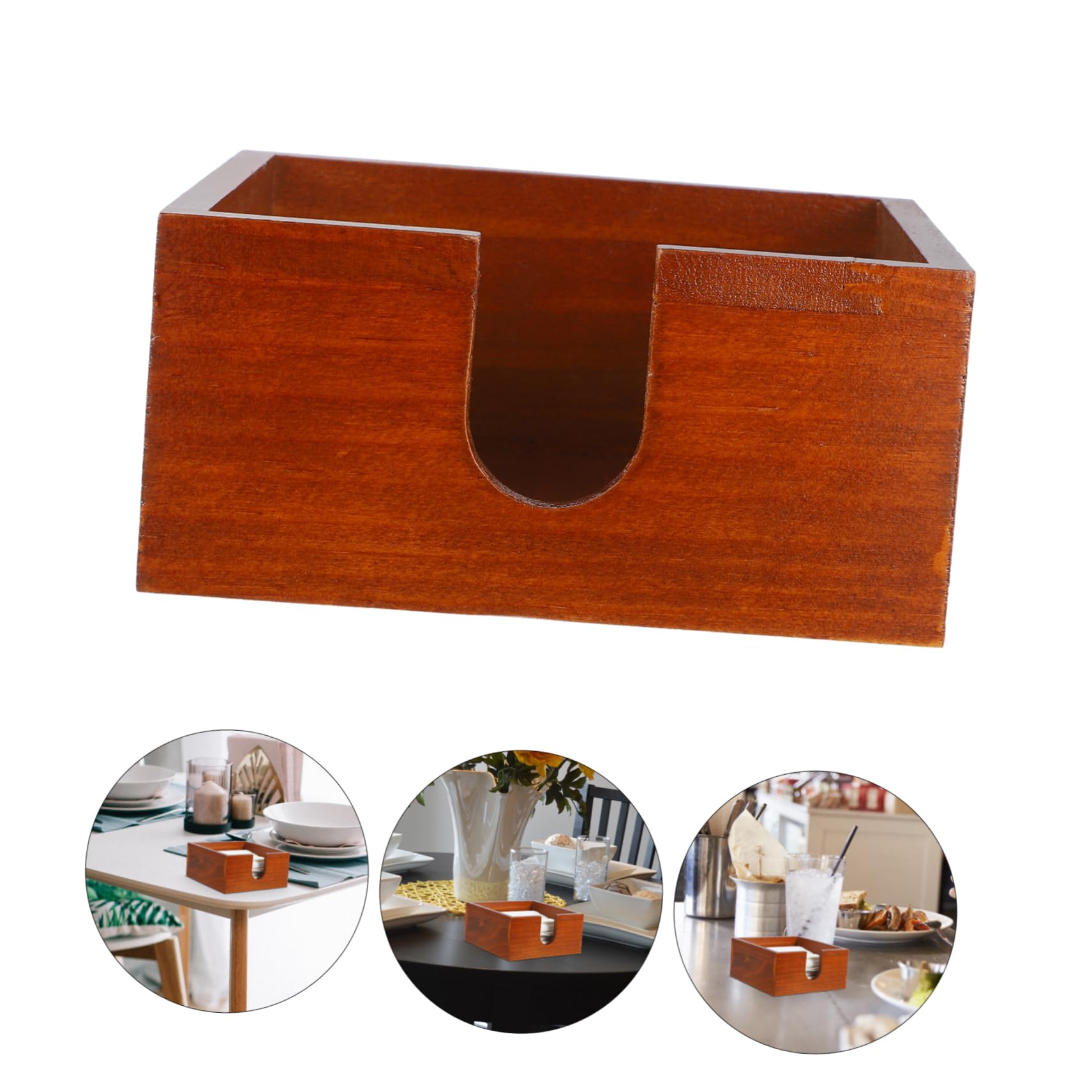 ABOOFAN Dispensador De Servilletas De Madera De 4 Piezas Para El Hogar Y La Oficina Soporte Moderno Para Servilletas Base Plana Para Mayor Estabilidad.