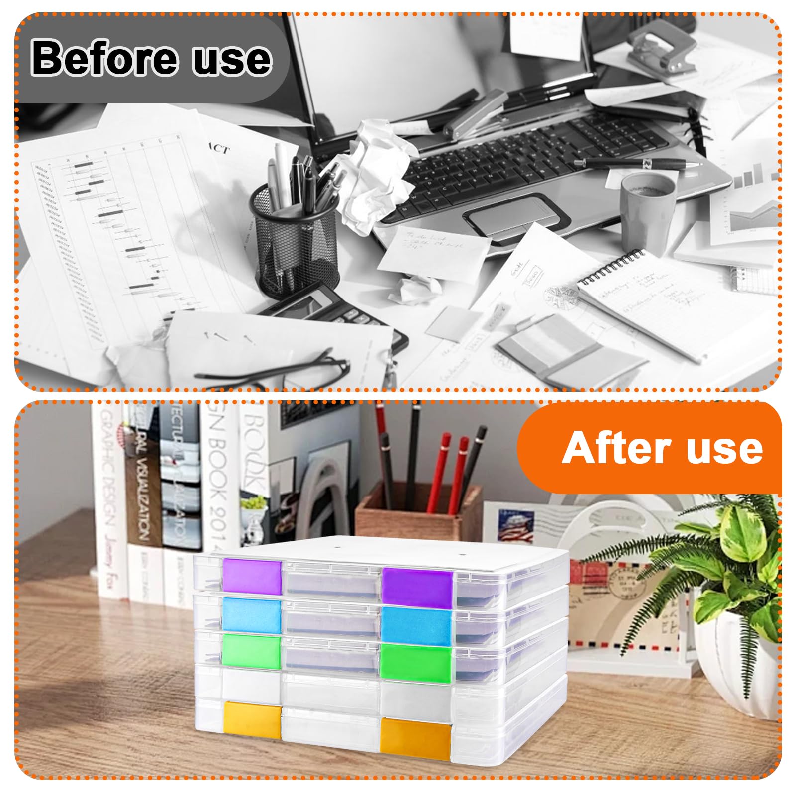 6 Piezas Caja de Archivo Portátil A4, 31,5 x 25 x 3 cm Caja de Documentos Transparente de Plástico, Caja de Almacenamiento Multifuncional Apilable para Documentos, Cartas, Álbumes de Recortes