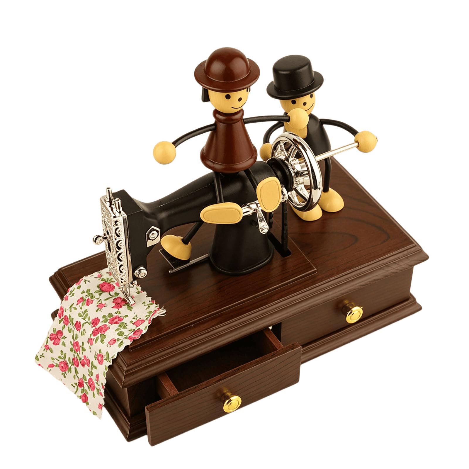 Music Box, Hand Crank Sewing Machine Shape Mechanism Wind Up Musical Box Gifts for Christmas / Birthday / Valentines Day Wind Up Clockwork Mechanism Musical Music Birthday Gifts Table Ornament Home