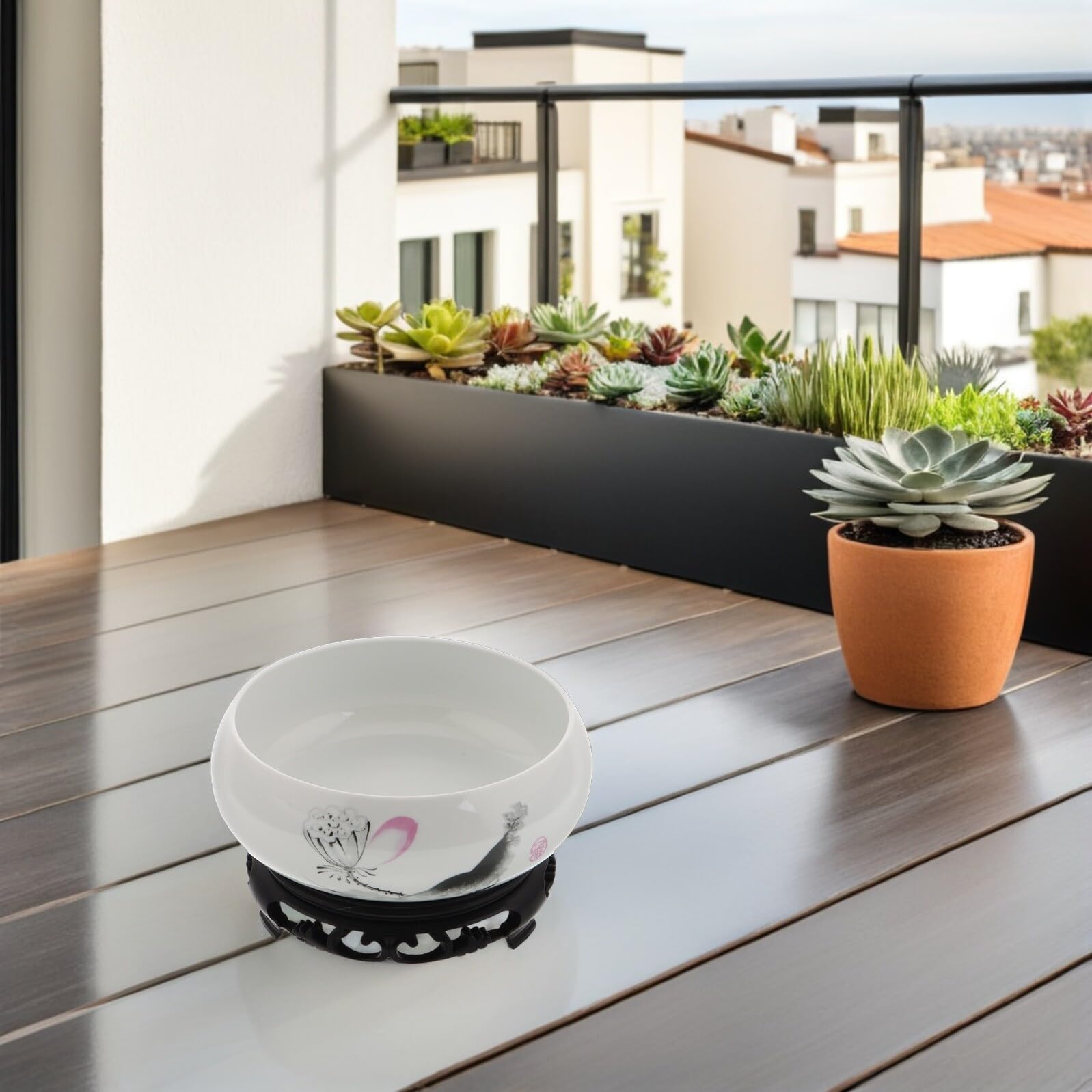 Ceramiczna Doniczka Hydroponiczna z Białej Porcelany z Kwiatem Lotosu bez Otworu z Plastikową Podstawą Stylowy Planter Do Wnętrz Idealna Narcyzy i Wodne