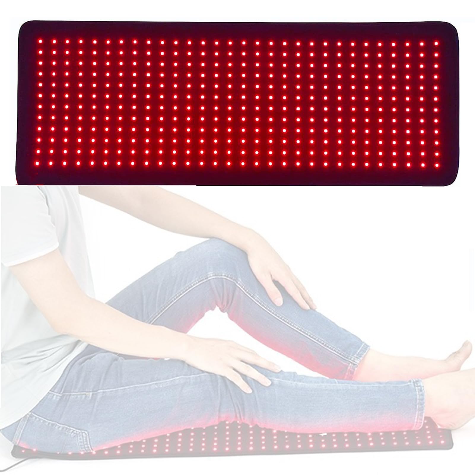 Almohadilla de Terapia de Luz Roja de 360 ​​Piezas para El Cuerpo,Dispositivo de Terapia de Luz Roja Infrarroja con Longitudes de Onda de 660nm y 850nm,Tiempo y Brillo Ajustables