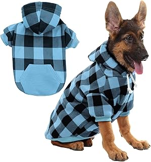 Plaid Dog Hoodie Pet Clothes Sweaters with Hat