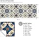 RE-COVERTILES - Fliesenaufkleber Badezimmer und Küche 24 Stck 10x10 cm - PS00029 PVC-Wanddekoration Wasserdicht Fliesen Mosaik Stil Azulejos-Zementfliesen