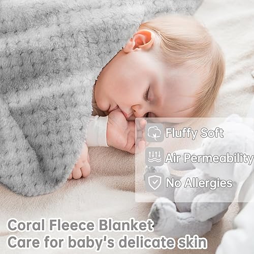 Miniatura 2 de Cesta de regalo de baby shower para niños y niñas, 8 unidades, caja de regalo neutra de género único con manta para recién nacidos, sonajero de