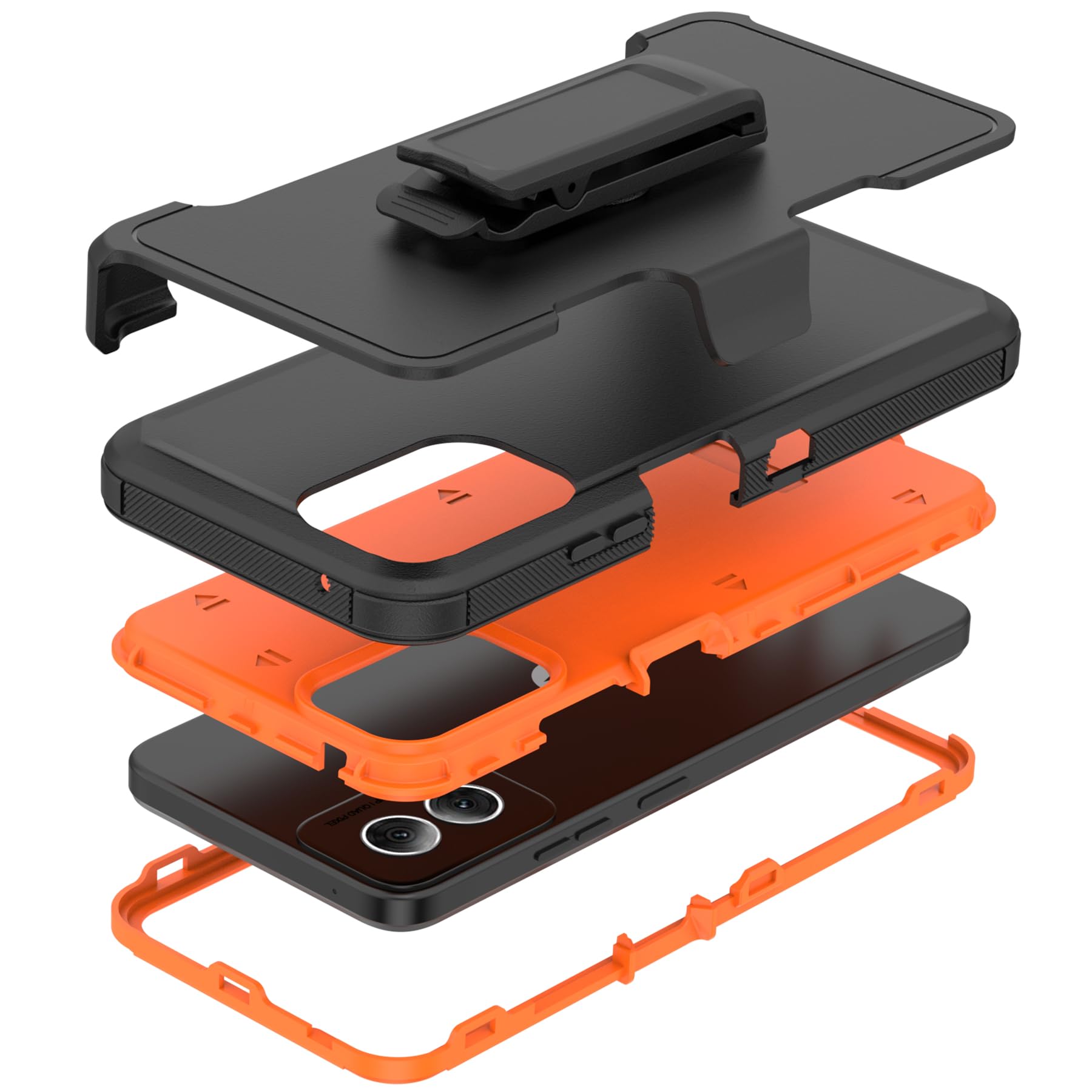 TMIDVFV Rugged Phone Case for Moto G Power 5G 2024, with Belt Clip Holster & Kickstand Heavy Duty Shockproof Protective Full Body Case Cover for Moto