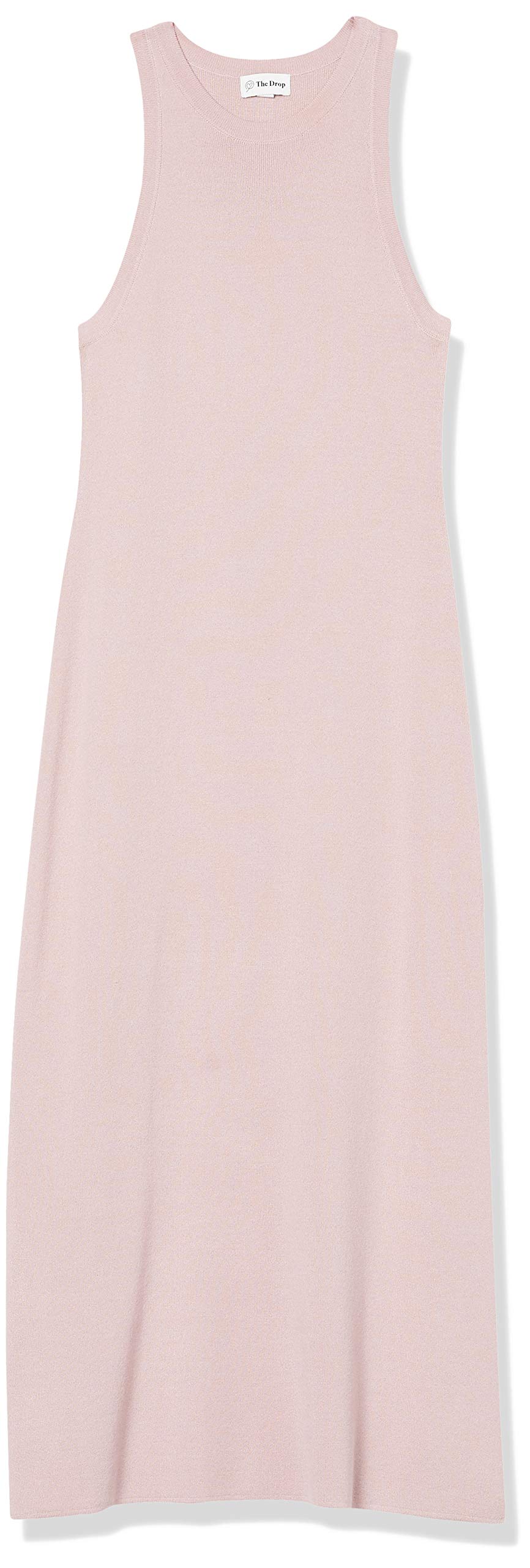 The Drop Women's Gabriela High Neck Cut-in A-line Side-Slit Maxi Sweater Dress