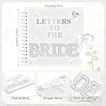 keisnoaja Letters to The Bride Scrapbook 8 x 8 Inch, Modern Wedding Memory Book Bridal DIY Blank Paper Scrapbook Photo Album Guest Book Sign with Metallic Letters, Bows,Pearl Stickers