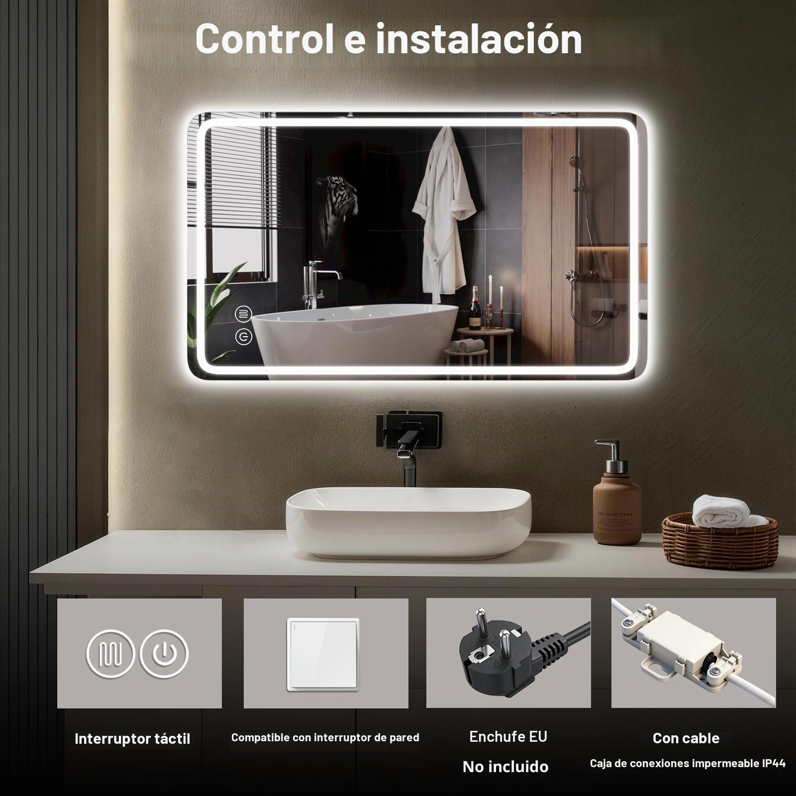 Espejo Baño con Luz LED Espejos de Baño con LED 120x70cm