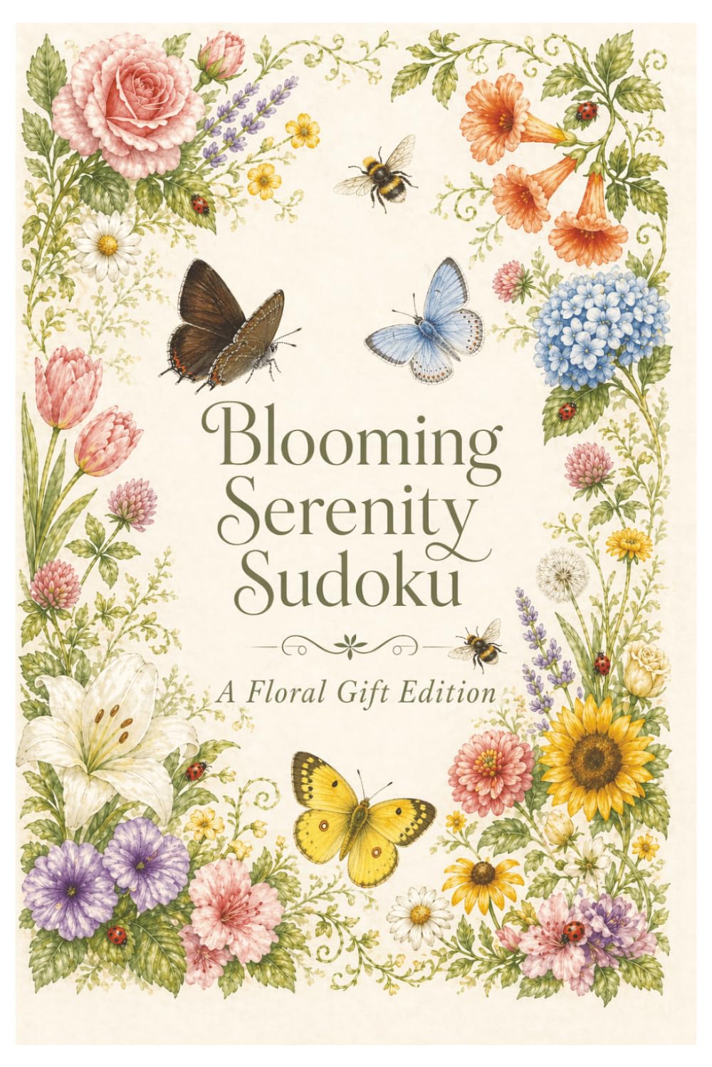 Blooming Serenity Sudoku: A Floral Gift Edition of Relaxing Sudoku Puzzles for Adults and Seniors | 6x9 Inches , 112 Pages | 50+ Puzzles | Solutions Included