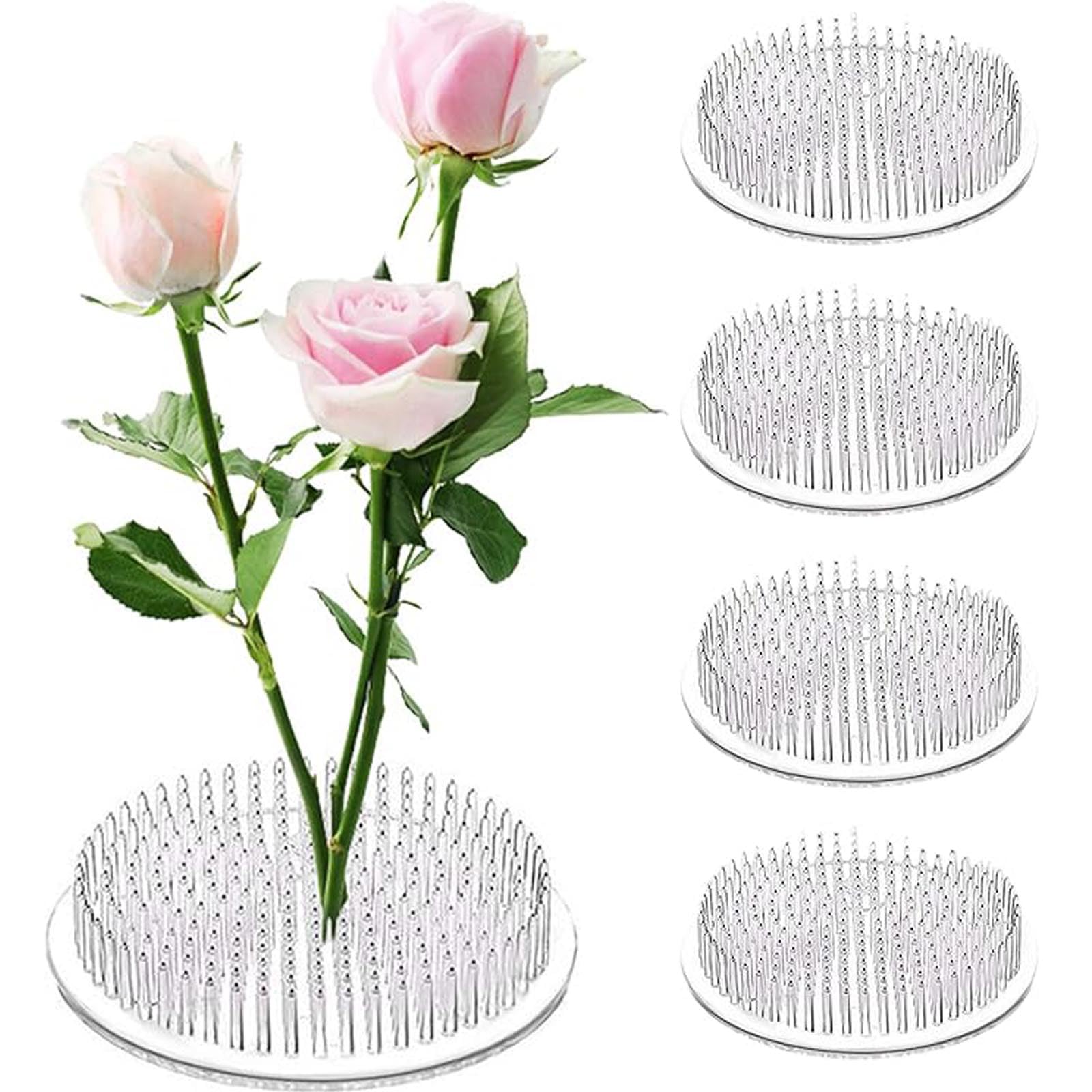 4 Pcs Flower Making Materials, Round Flower Arrangement Holder Set Flower Frog Flower Arrangement Holder for Daily Use and Holiday Decor Wedding Decoration 7cm Wide and 2.2cm High