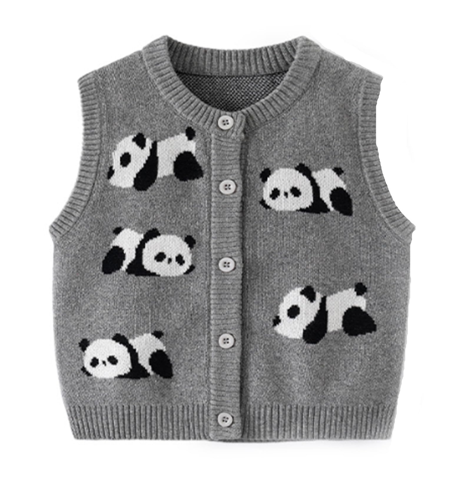 Unisex Baby Sweater Vest Knitted Soft Uniform Cotton V-Neck Sleveeless Waistcoat Vest