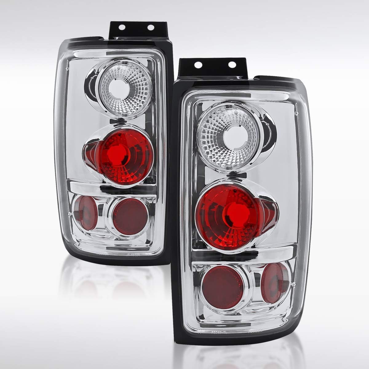 Autozensation Compatible with 1997-2002 Ford Expedition, Left + Right Pair Assembly, Smoke Lens Tail Lights