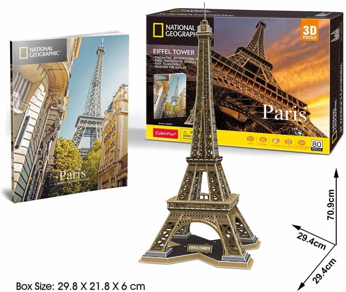 Cubic Fun Paris Eiffel Tower 80 Pieces 3D Puzzles