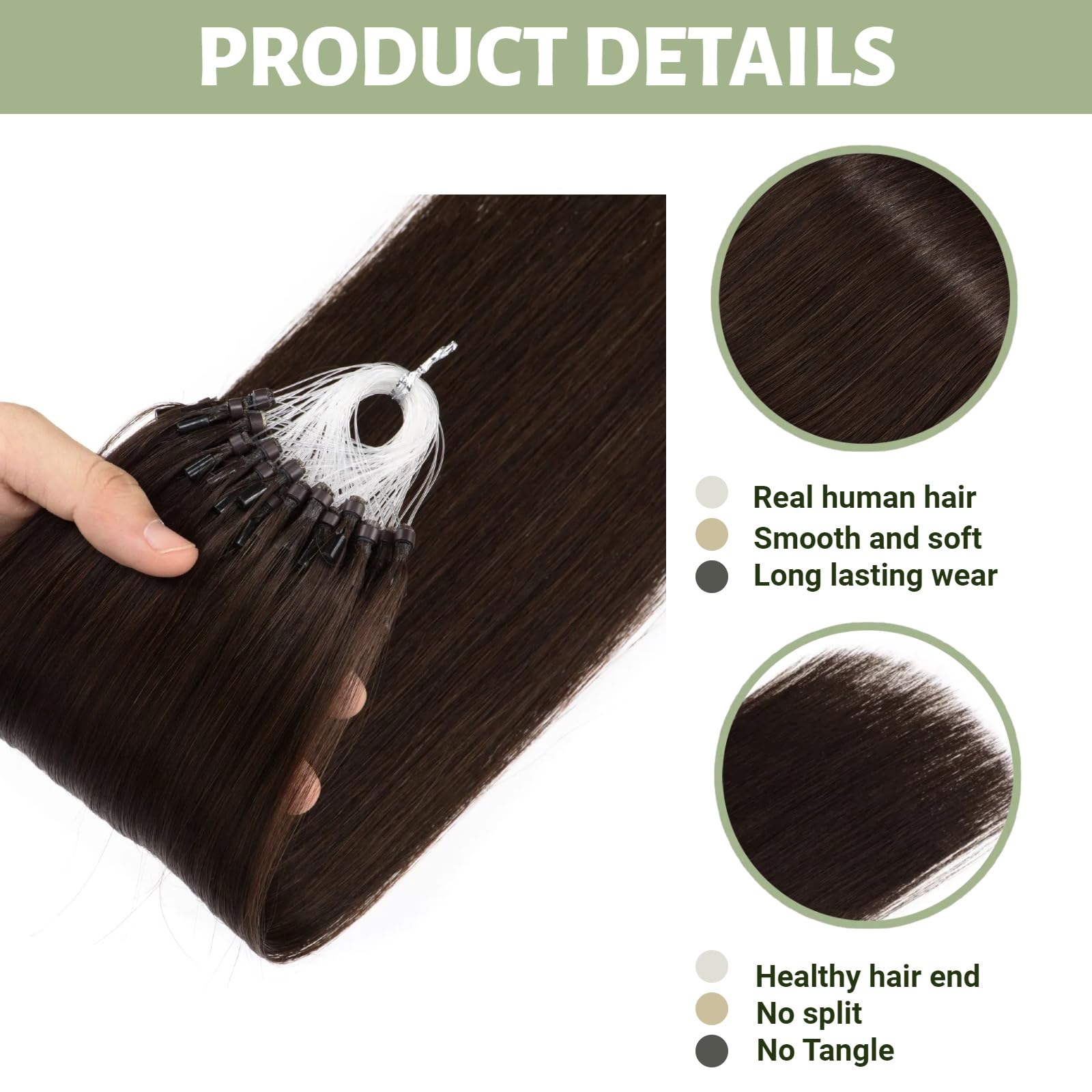 Amazon.com : Micro Bead Hair Extensions Real Human Hair 