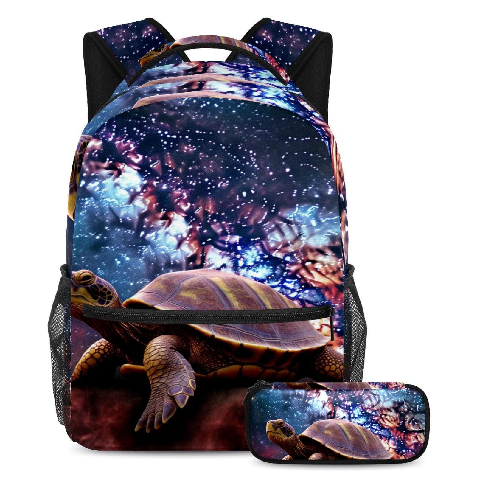 Sac à dos Art Tortue étoilée Galaxie pour transporter les cours du collège au lycée