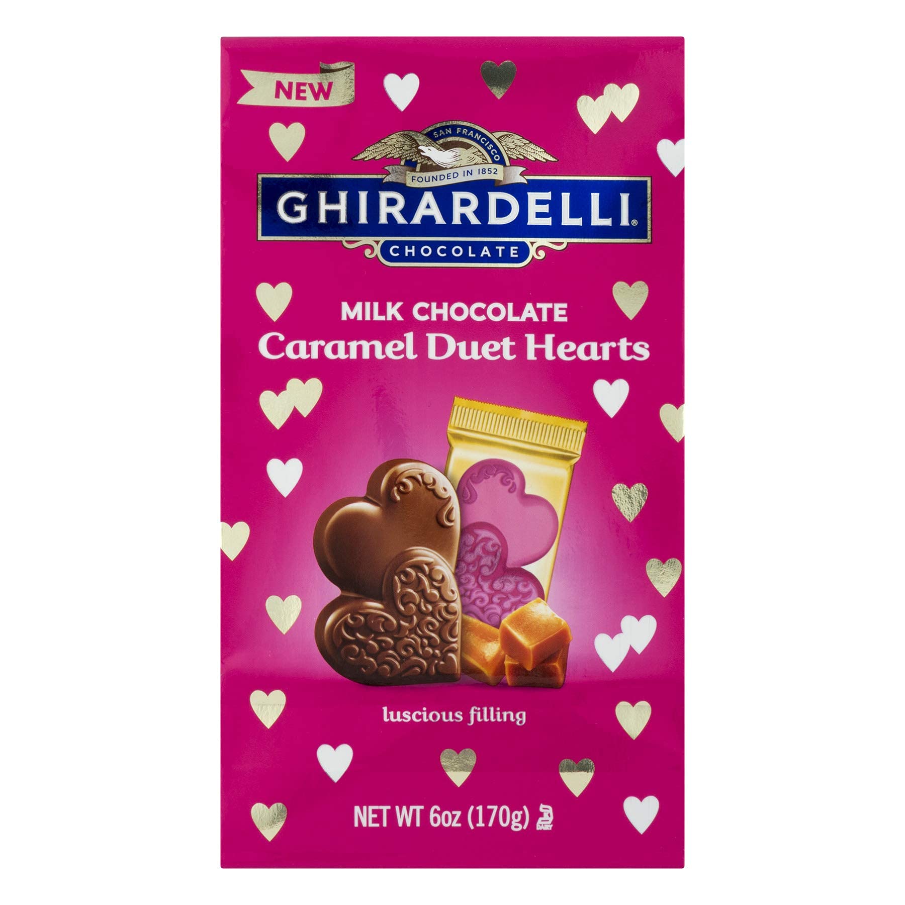 Ghirardelli, Valentines Chocolate Caramel Duets, 6 Ounce