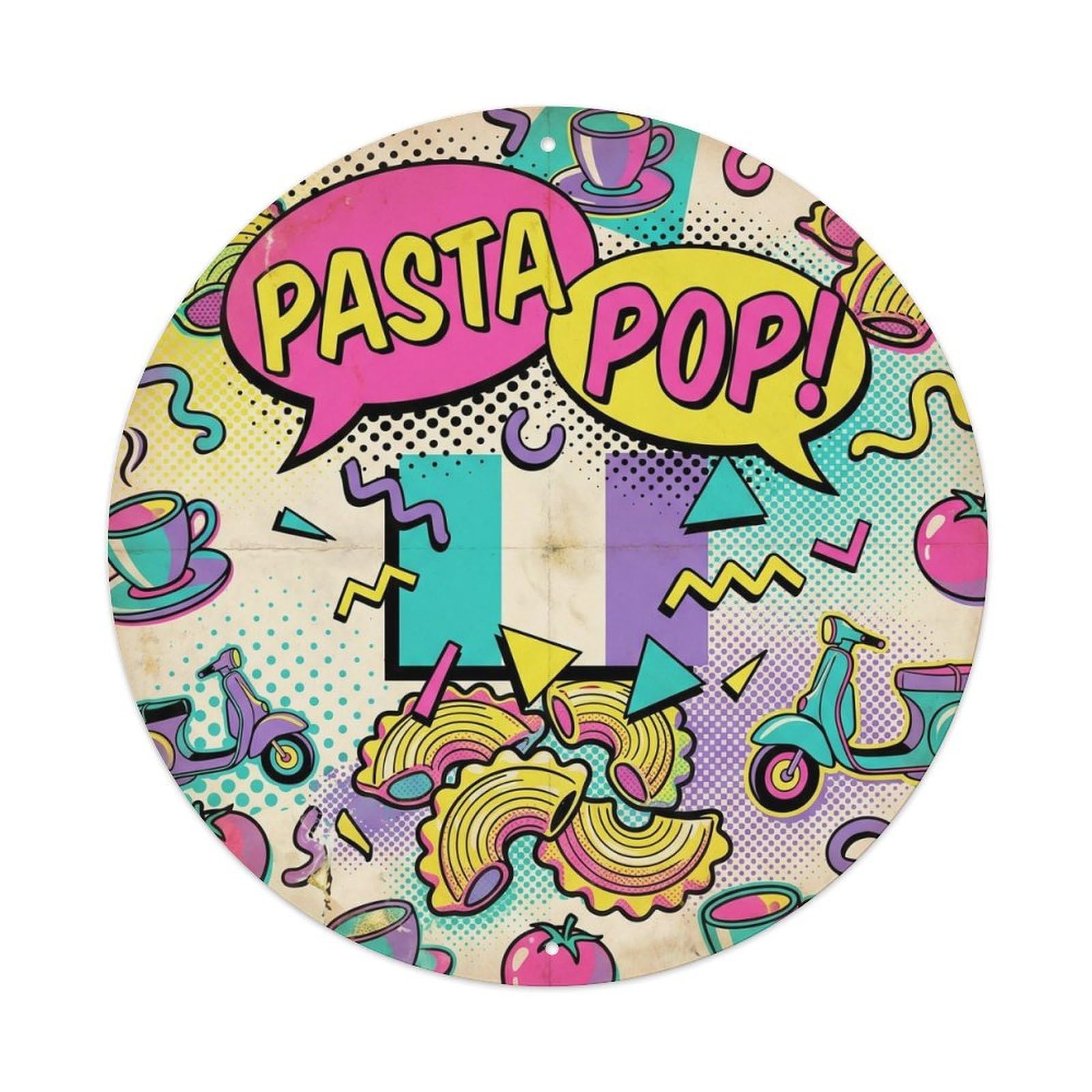 Cucina Italiana Pasta Memphis Pop Food Culture Metal Tin Sign