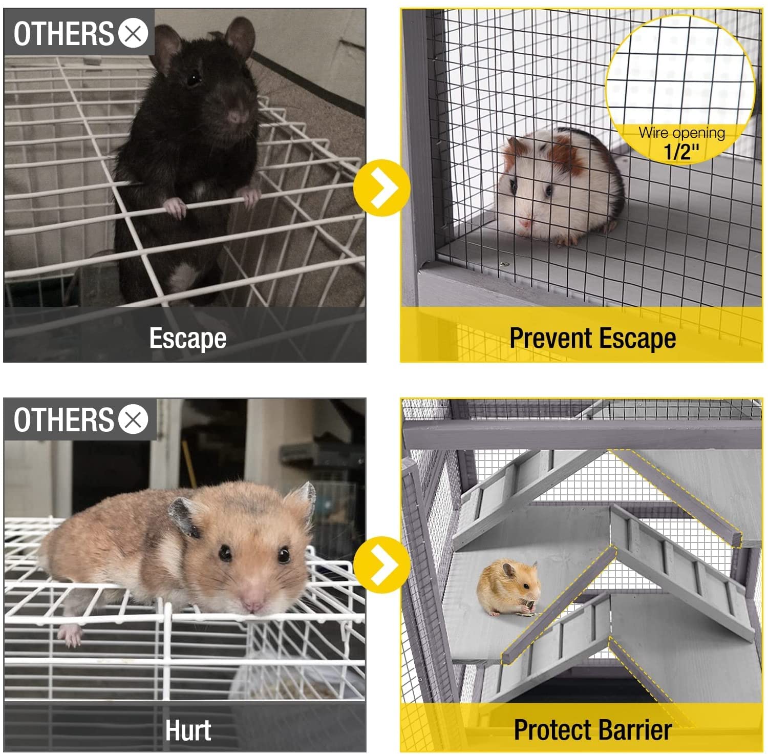 Jaula para Hurones, Jaula para Ratas para Chinchilla, Lagarto, Ardilla, camaleón, jerbos y Otros Animales pequeños