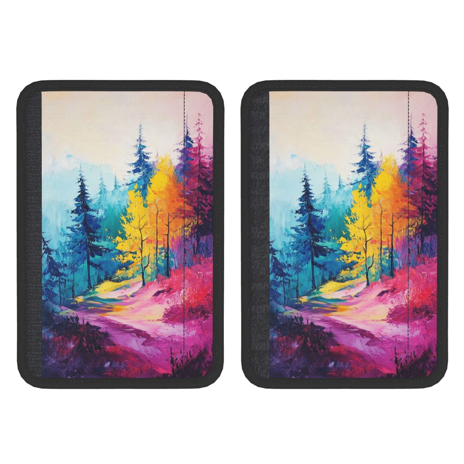 Colorful Mountain Trees Car Seat Belt Cover 2 Pack Seatbelt Strap Shoulder Pad Protector Universal Comfort for Car
