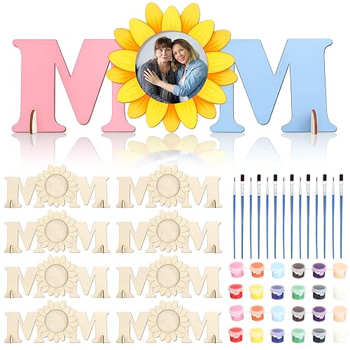 Jetec 18 Pcs Mother's Day Crafts Kits Mother's Day Wooden