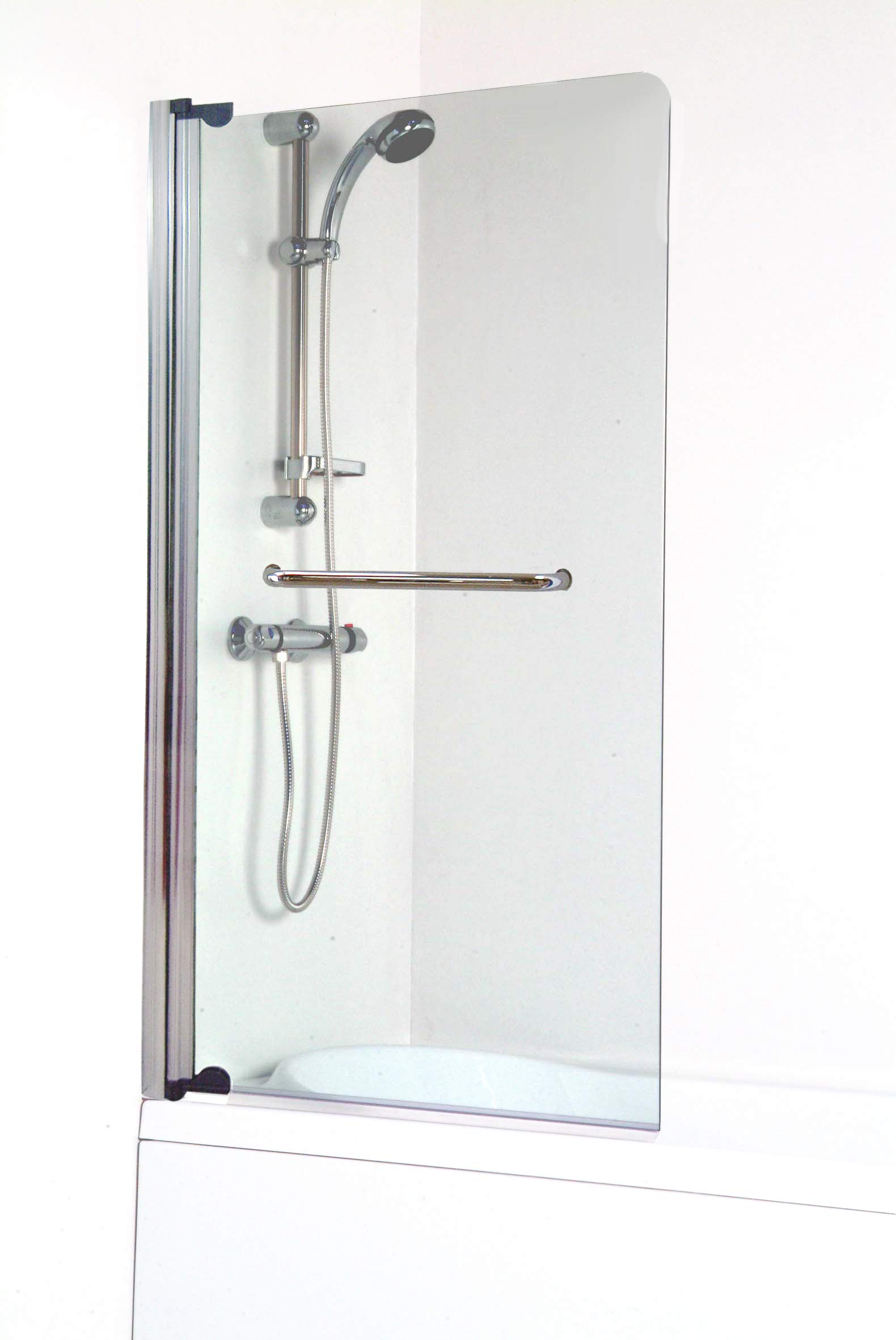 Mampara SANDRA, Vidrio Templado, Reversible, 80 x 140 cm, Cromado