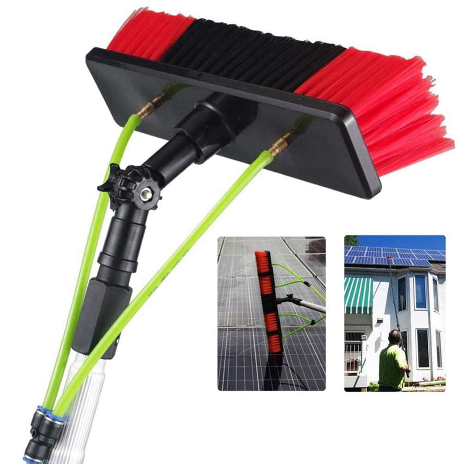 Aioneer Window Cleaning Pole, Window Cleaner Kit, Water/Hose Fed Pole, Window Cleaning Brush Equipment, Cleaning Photovoltaic And Solar Panels/9M Rod/30Cm Brush Head-9m Rod-30Cm Brush