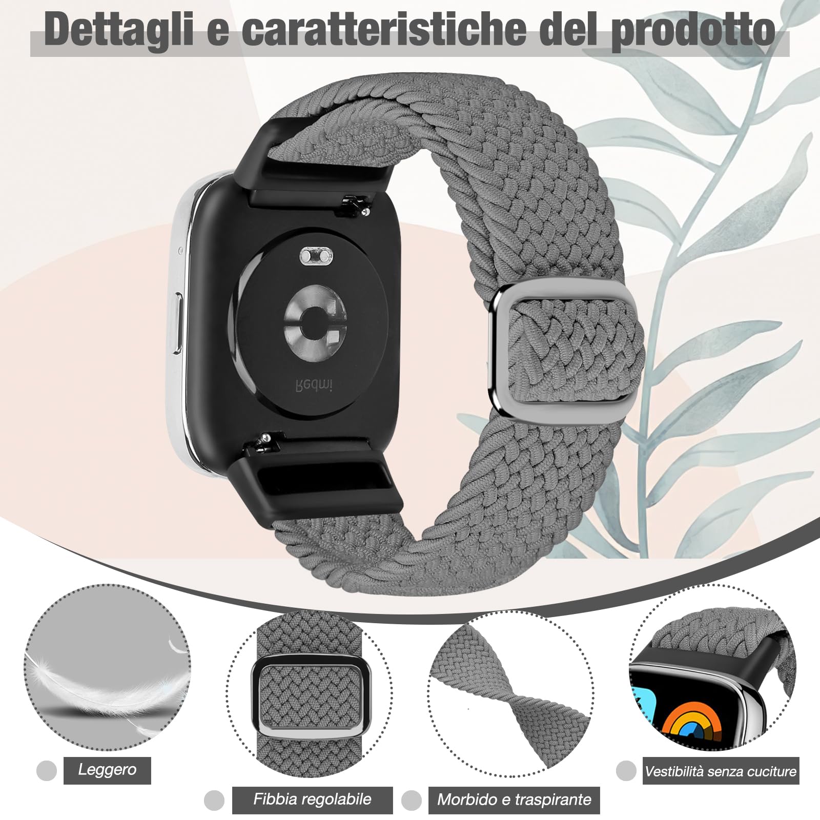 SHIJZWD Intrecciato Cinturino Compatible con Xiaomi Redmi Watch 3 Active per Uomini Donne, Sportiva Bracciale di ricambio Elastica Nylon Cinturino per Xiaomi Redmi Watch 3 Active