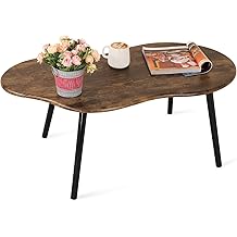 Small Coffee Table Cloud Shape Coffee Table Industrial Coffee Tables Wood Irregular Center Floor Tables Mid Century Style Decorative Furniture for Living Room Small Spaces Office
