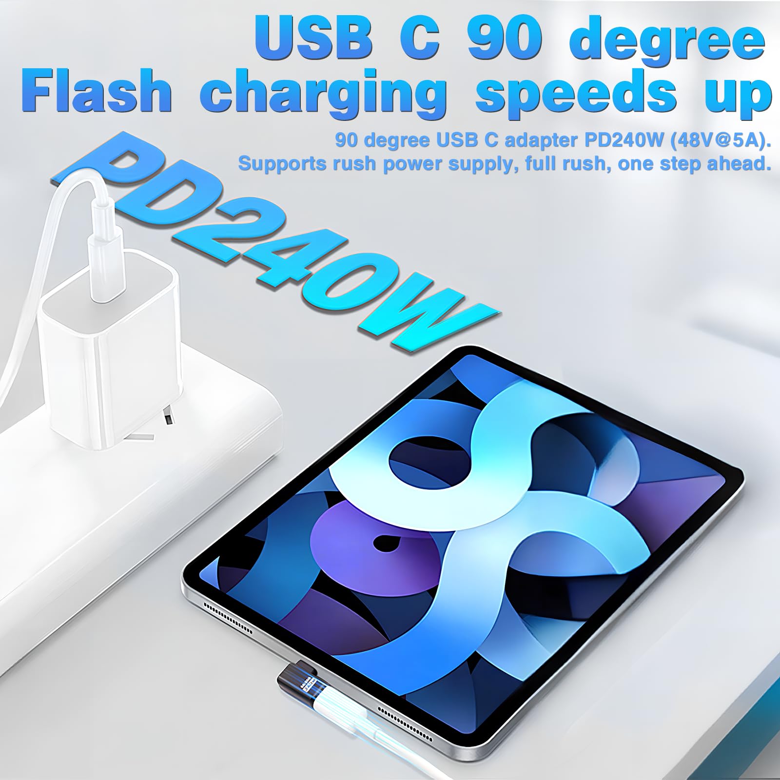 USB-C 90° Adapter (3-teilig) – Unterstützt 240W, 8K@60Hz & 40 Gbit/s – Kompatibel Mit Steam Deck, Switch, Laptops & Mehr